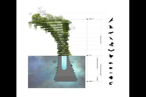 Sea Tree section. Image: Architect Koen Olthuis - Waterstudio.NL